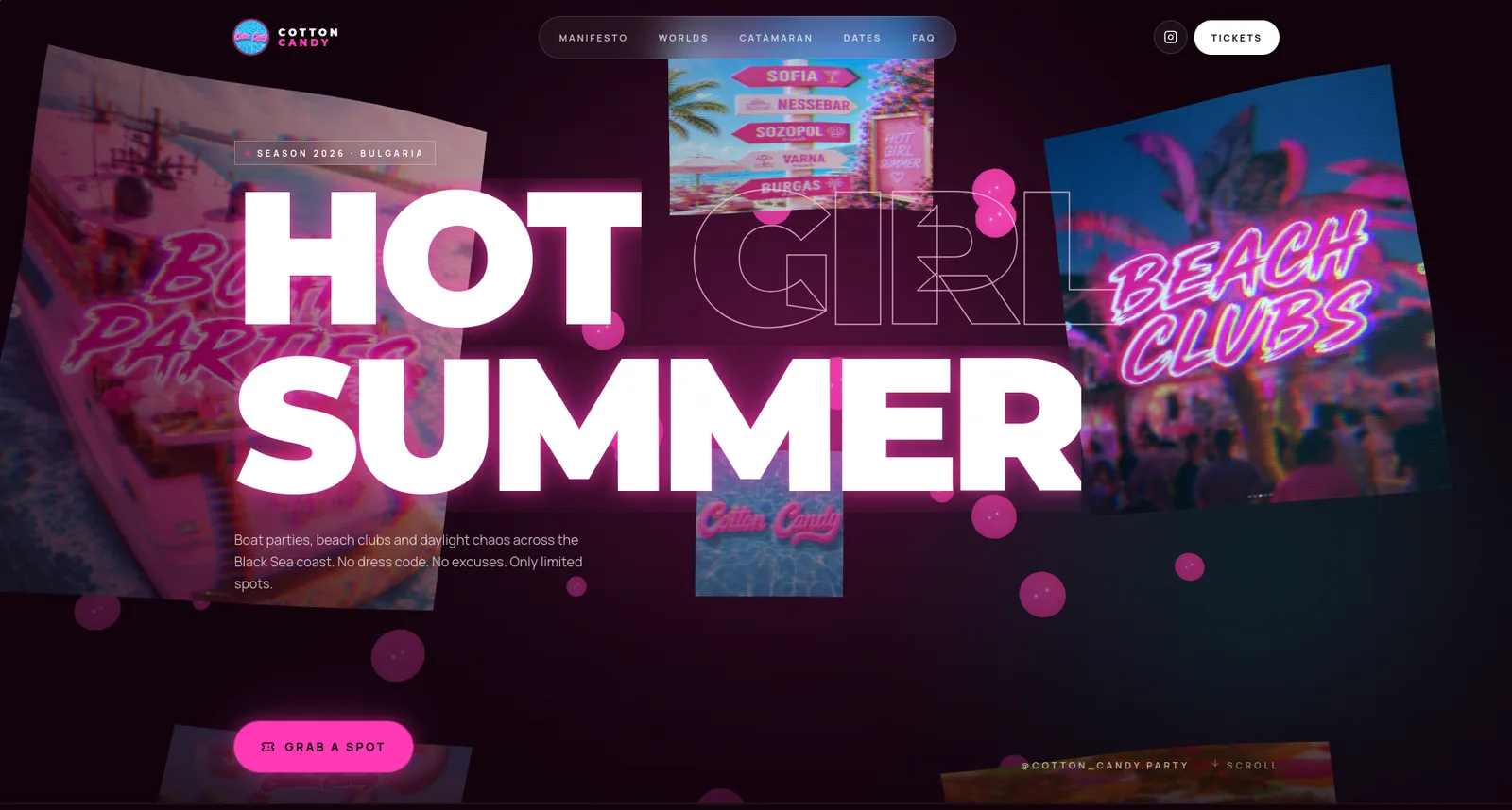 Cotton Candy — първи екран с Hot Girl Summer върху колаж от снимки