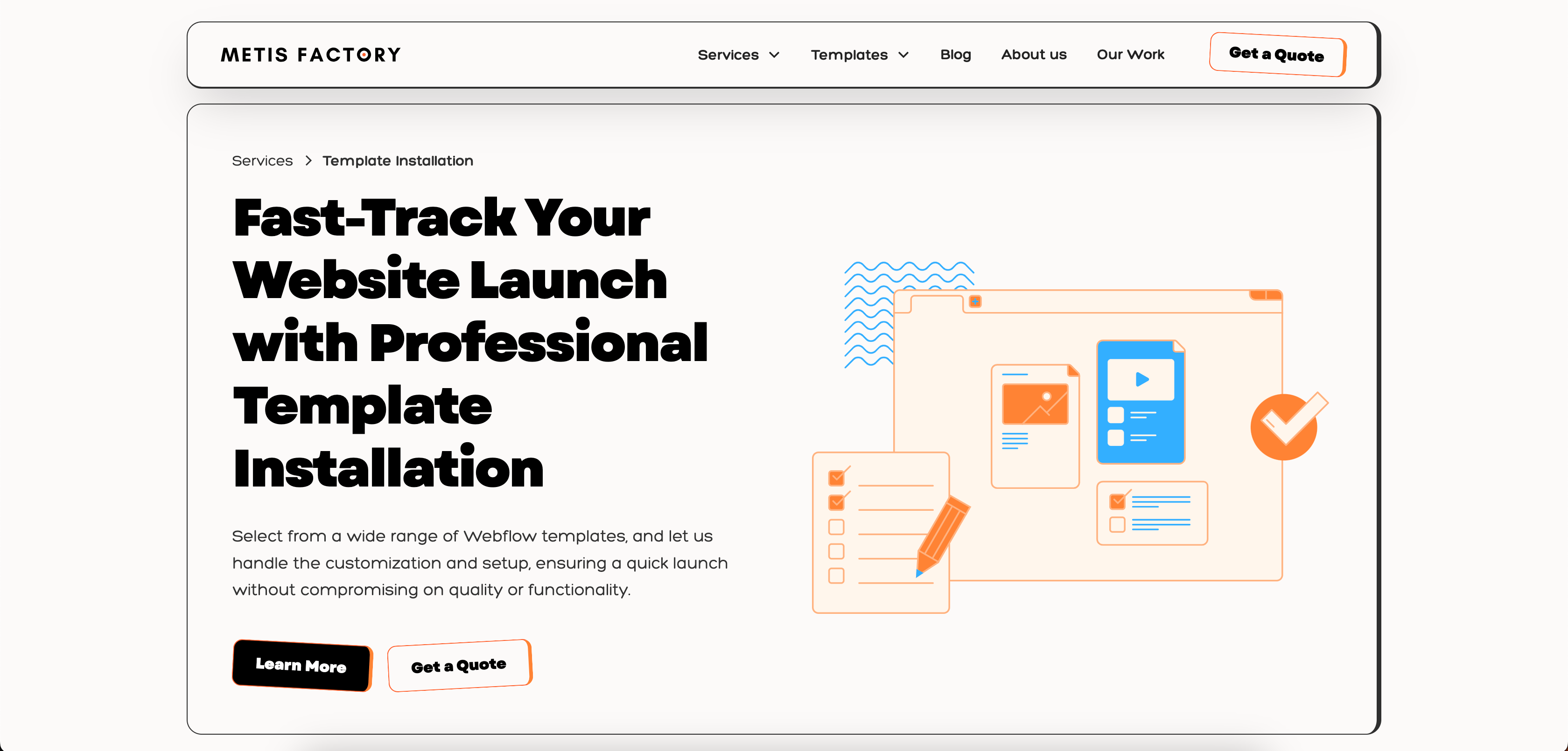 template installation